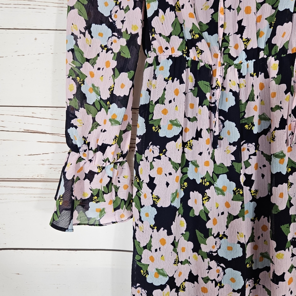 J. Crew | Drapey Floral Tie Front Dress - Picture 5 of 7